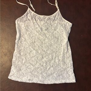George White Lace Camisole Top
